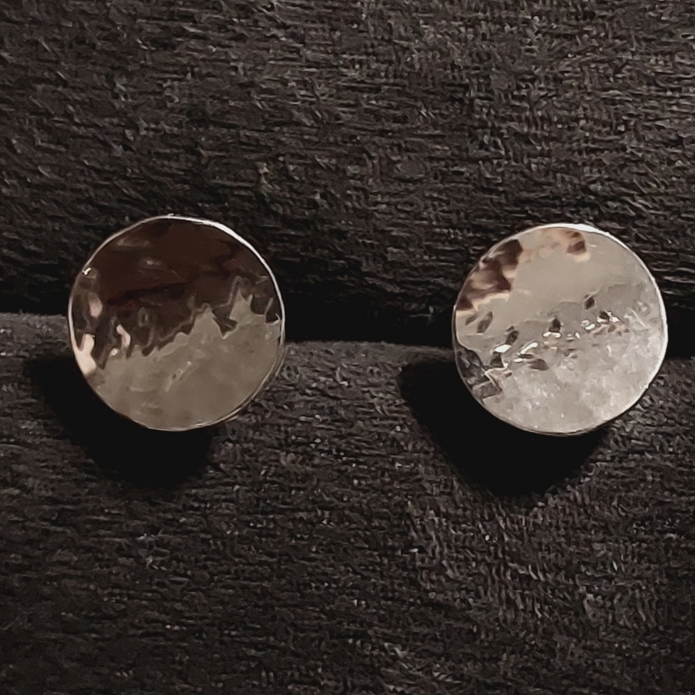 James Avery Retired Sterling Hammered Disc Studs